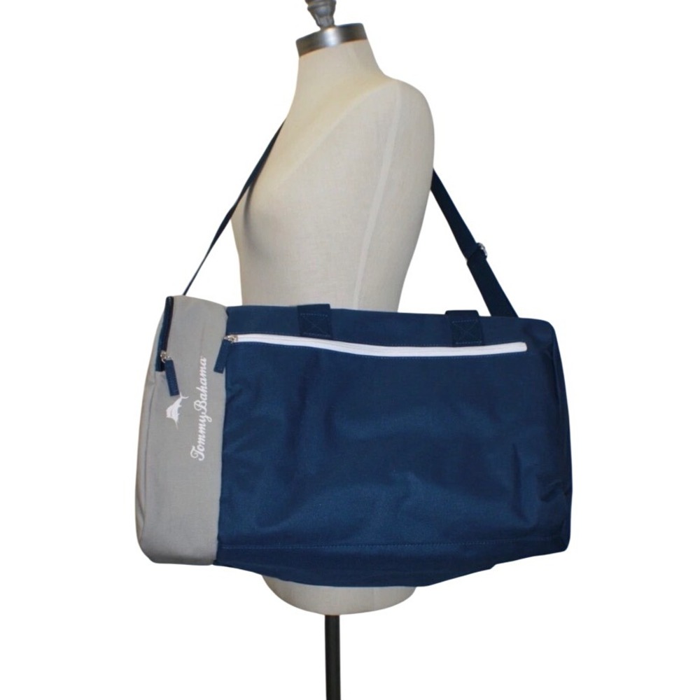 Tommy‎ Bahama Blue/Beige Duffle Bag Travel Gym Carry On